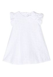 Il Gufo ruffle-cuffs embroidered cotton dress - Bianco