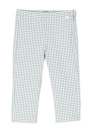 Il Gufo gingham check-pattern cotton-blend trousers - Blu