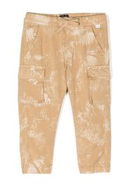 Il Gufo palm tree-print stretch-cotton trousers - Marrone