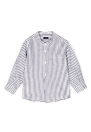 Il Gufo band-collar striped shirt - Grigio