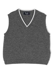 Il Gufo V-neck knitted wool vest - Grigio