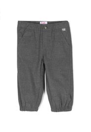 Il Gufo logo-patch cotton trousers - Grigio