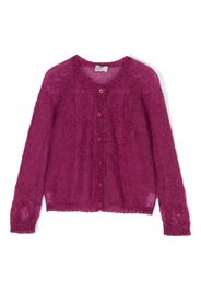 Il Gufo open-knit mohair-blend cardigan - Rosa