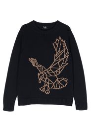 Il Gufo eagle-intarsia cotton jumper - Blu