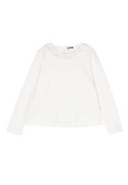 Il Gufo ruffled long-sleeved cotton blouse - Bianco