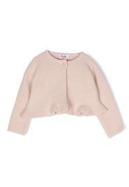 Il Gufo ruffled-hem knitted cardigan - Rosa