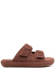 ILIO SMERALDO terry-cloth double-strap sandals - Marrone