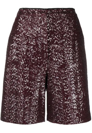 In The Mood For Love sequinned knee-length shorts - Rosso