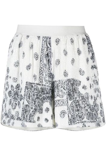 In The Mood For Love sequin-paisley shorts - Bianco