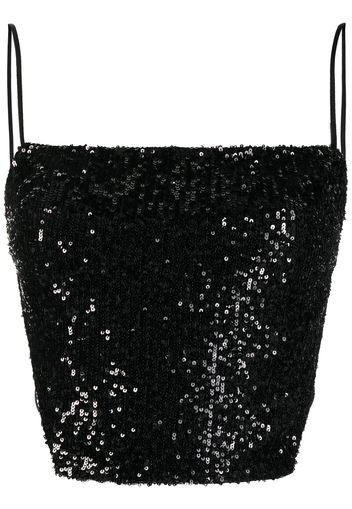 In The Mood For Love glitter-detail square-neck vest - Nero