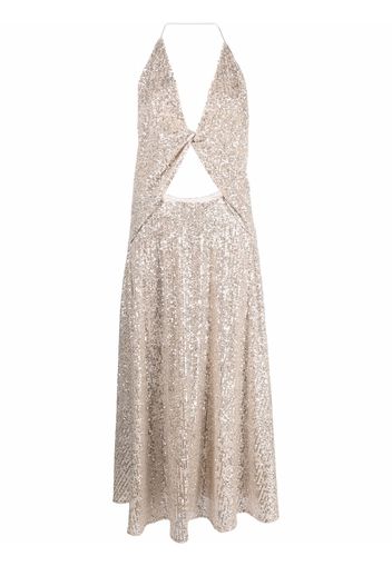 In The Mood For Love sequin-embellished midi dress - Toni neutri