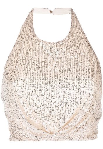 In The Mood For Love Peres sequin halterneck top - Oro