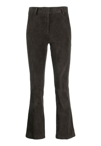 Inès & Maréchal lambskin suede cropped trousers - Grigio