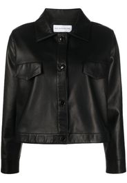 Inès & Maréchal cropped leather jacket - Nero