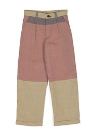 INFANTIUM VICTORIA colour-block organic-cotton trousers - Marrone