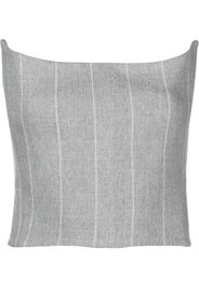 Ioana Ciolacu pinstripe-print off-shoulder bustier top - Grigio