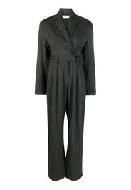 Ioana Ciolacu pinstripe-print wool jumpsuit - Nero