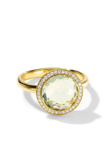 IPPOLITA Anello in oro giallo 18kt con diamanti e prasiolite