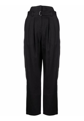 IRO high-waisted pleat-detail trousers - Nero