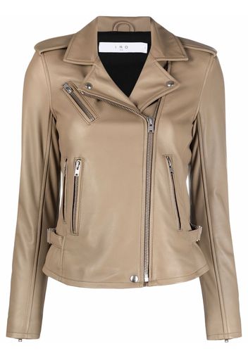 IRO leather fitted biker jacket - Grigio