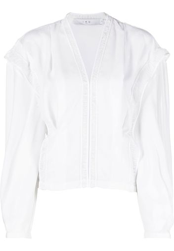 IRO Elea lace-detail V-neck blouse - Bianco