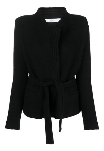 IRO embossed-finish belted jacket - Nero