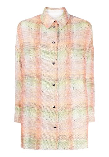 IRO bouclé-effect checkered shirt - Arancione