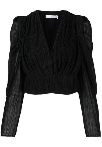 IRO V-neck plissé blouse - Nero