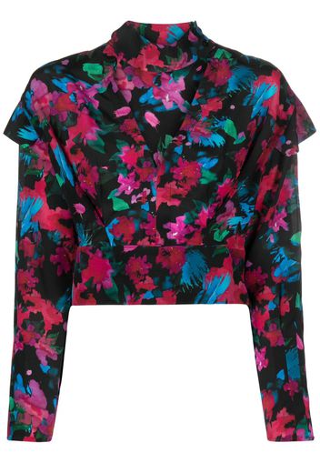 IRO floral-print silk blouse - Nero