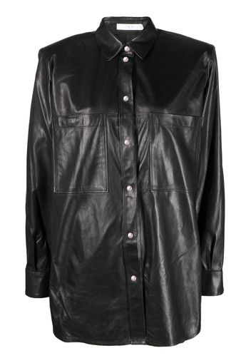 IRO Alegre long-sleveed leather shirt - Nero