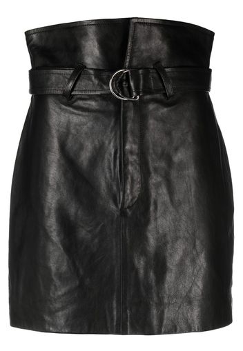 IRO Angelica belted-waist leather skirt - Nero