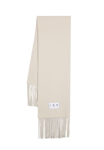 IRO logo-patch virgin wool scarf - Grigio