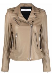 IRO leather fitted biker jacket - Grigio