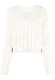 IRO chunky-knit V-neck jumper - Bianco