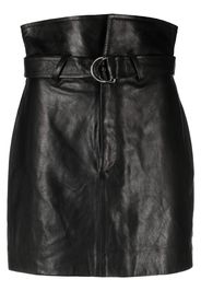 IRO Angelica belted-waist leather skirt - Nero