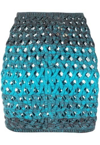 Isa Boulder basket weave pencil skirt - Blu