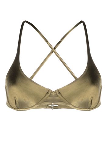 Isa Boulder reversible crossover-strap bikini top - Verde