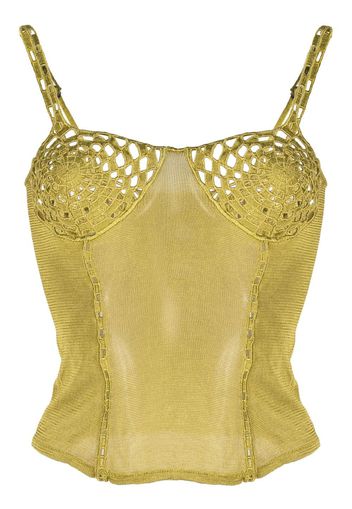 Isa Boulder crochet-knit corset-style top - Verde