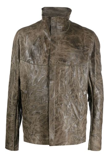 Isaac Sellam Experience crinkled zip-up leather jacket - Marrone