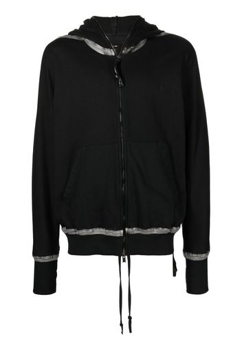 Isaac Sellam Experience tape-embellished zip-up hoodie - Nero