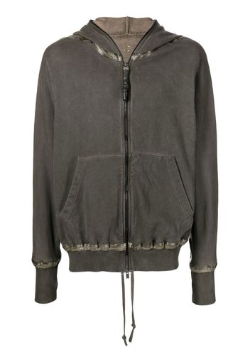 Isaac Sellam Experience tape-embellished zip-up hoodie - Grigio