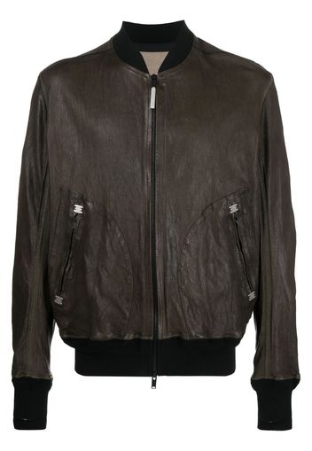 Isaac Sellam Experience zip-detail leather jacket - Verde