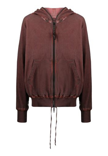 Isaac Sellam Experience zipped organic cotton hoodie jacket - Rosso