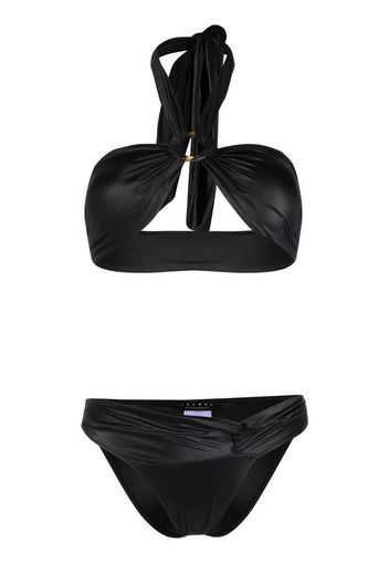 Isabel Beachwear Bikini Krystal Multishape con scollo all'americana - Nero