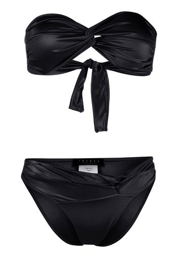 Isabel Beachwear Krystal twisted bandeau bikini - Nero