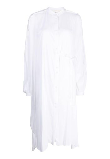 Isabel Benenato long-sleeve button-up dress - Bianco