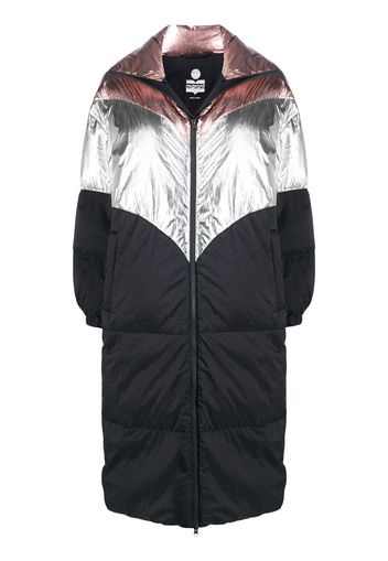 colour block padded coat