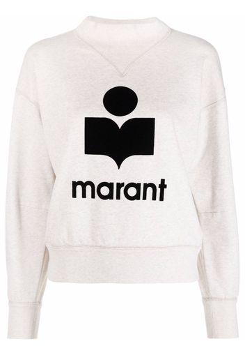 Isabel Marant Étoile Moby flocked-logo sweatshirt - Toni neutri