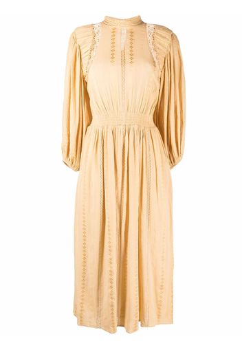 Isabel Marant Étoile long-sleeve gathered-detail dress - Giallo