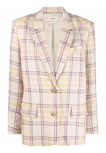 Isabel Marant Étoile check-print linen blazer - Toni neutri